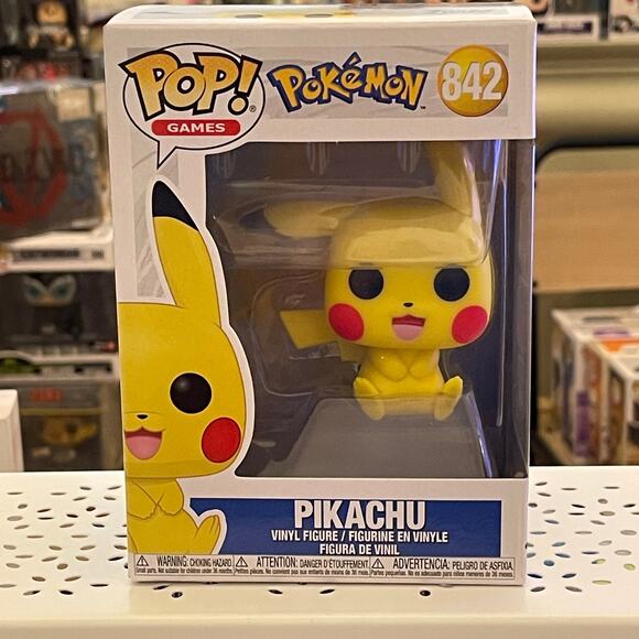Funko Pop! Games Pokemon Pikachu (Sitting) #842 Vinyl Figure - Picture 2 of 3